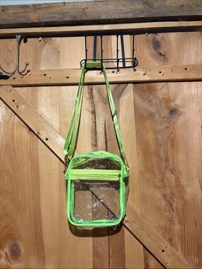 Clear Crossbody Bag with Lime Trim - Unbranded